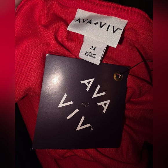 Ava & Viv Red Women's Dress HOLIDAY Party Ready - Picture 4 of 4